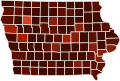 Image 50Map of counties in Iowa by racial plurality, per the 2020 U.S. census Non-Hispanic White   50–60%   60–70%   70–80%   80–90%   90%+ (from Iowa)