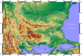 Topographic map of Bulgaria (Bulgarian)