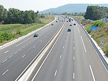 Début de l'autoroute A75 à proximité de Clermont-Ferrand