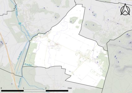 Carte montrant en couleurs le relief d'une commune