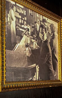 Framed photo of Dylan Thomas at the Bar of the White Horse Tavern in New York City