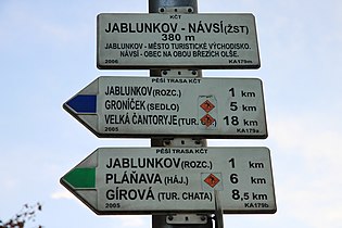 Tabliczki pieszych szlaków w Czechach