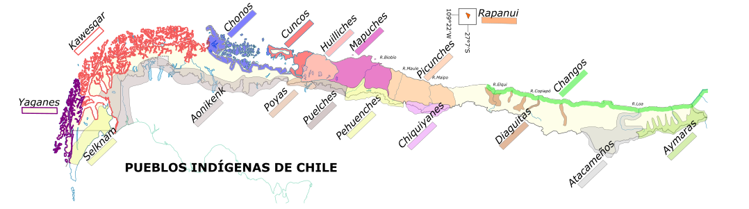 Mapa dels pobles indígenes de Xile