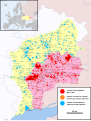 Oblasti pod vojenskou kontrolou proruských separatistů