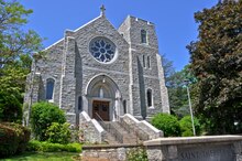 A large stone church