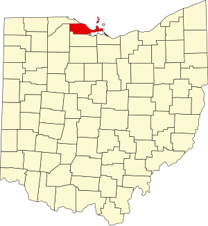 Map of Ohio highlighting Ottawa County