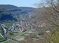 Blick von der Heiligkreuzkapelle auf Mühlhausen im Täle