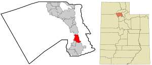 Location in Davis County and the state of Utah.