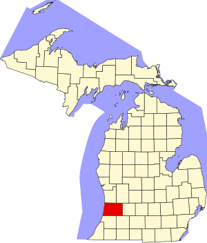 Map of Michigan highlighting Allegan County