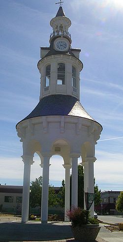 Cone & Kimball Plaza clocktower, known as the "Center of the City"