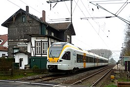 Een treinstel van het type FLIRT van eurobahn