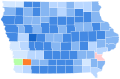 Vainqueur par comté : Hubbell en bleu, Glasson en vert, Norris en orange et Boulton en rose.