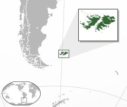 Falkland Adaları haritadaki konumu