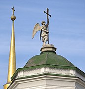 Church of Merciful Saviour in Kuskovo (spire of bell tower, angel).jpg