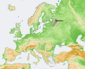 Carte de localisation des collines de Valdaï.