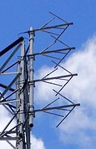 Crossed-dipole FM radio broadcast antenna