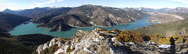 Lac de Castillon (partie sud) vu de la Colle.