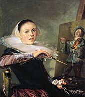 Judith Leyster: Zelfportret, circa 1630. Leyster was een van de slechts twee vrouwen die in de hele zeventiende eeuw werden toegelaten tot het Sint-Lucasgilde van Haarlem.