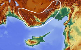 Carte de localisation des monts Taurus dans le Sud de l'Anatolie.