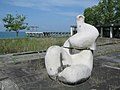 Soviet modernist sculpture on the beach