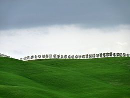 Val d'Orcia’daki tepelik manzara