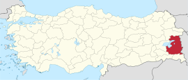 Location of the province within Turkey