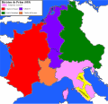 Traité de Prüm en 855, division de la part de Lothaire Ier entre ses trois fils.