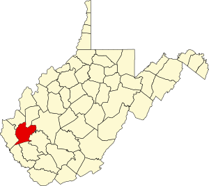 Map of West Virginia highlighting Lincoln County