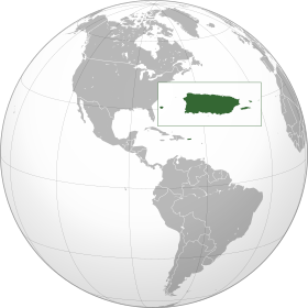 Americas map of Puerto Rico