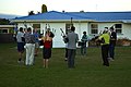 Twilight bagpipe band practice, Napier