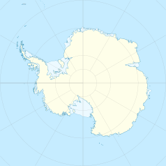 Mapa konturowa Antarktyki, na dole znajduje się punkt z opisem „Allan Hills 84001”