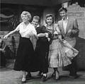 Fosse, second from left, with Barbara Ruick, Debbie Reynolds and Bobby Van in The Affairs of Dobie Gillis (1953)