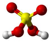 Molecuulmodel van zwavelzuur