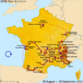 map of Tour de France 2020, start in Nice