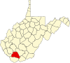 State map highlighting Wyoming County