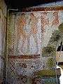 Peinture murale, v. 1100, église St Botolph, Hardham, Sussex, Grande-Bretagne.