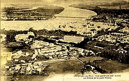 Défluence du Petit et du Grand-Rhône à Arles (phototypie de 1932).