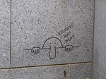 Kilroy was here op de National World War II Memorial in Washington D.C.