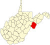 State map highlighting Pendleton County