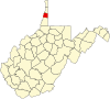 State map highlighting Ohio County