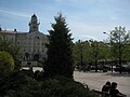 Rynek Gorlic widziany od strony ul. 3-go Maja