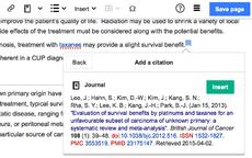 Screenshot of Citoid's initial results