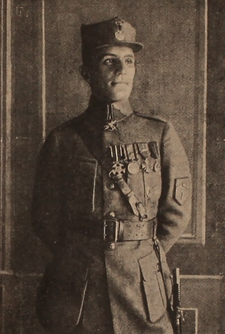 Mjr. Josef Váňa jako velitel 7. čs. střeleckého pluku (asi 1918)