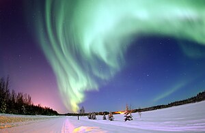 Beeld van die jaar 2006: Poolligte oor die Bear Lake in Alaska (VSA) – soos gesien op 18 Januarie 2005.