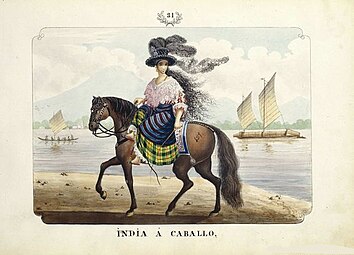 India a Caballo (Native Filipina on a Horse) by José Honorato Lozano