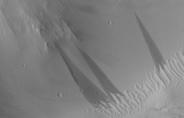 Dark slope streaks, as seen by HiRISE under HiWish program