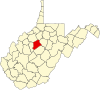 State map highlighting Gilmer County