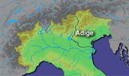 De Adige in Italië