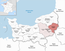 Location within the region Normandy