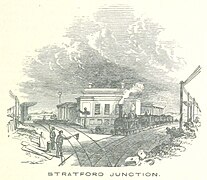 Het station in 1851